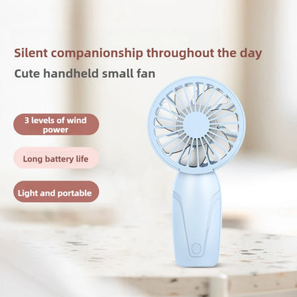 Portable Handheld Small Fan ABS Lightweight Cute Appearance USB Rechargeable Mini Fan for on Go Cooling Portable Mini Pocket Fan